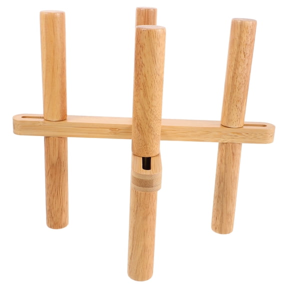 FOMIYES Decorative Bamboo Flower Stand Coffee Wood with Adjustable Size and Succulent Tray
