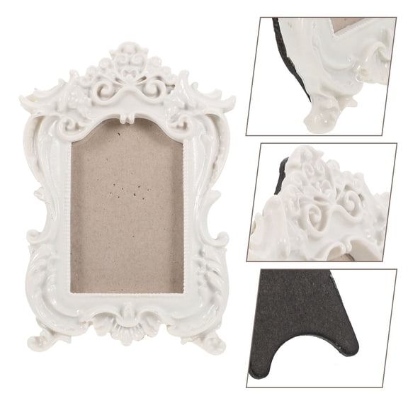 Raindrops Decorative Photo Frame Ornate Wedding Picture Frame 1Set Resin Material Rectangular Shape 5.31X3.54X0.59In