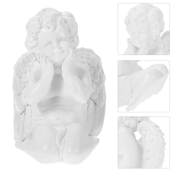 Raindrops Living Room Decor Resin Angel Statue White 1Pack