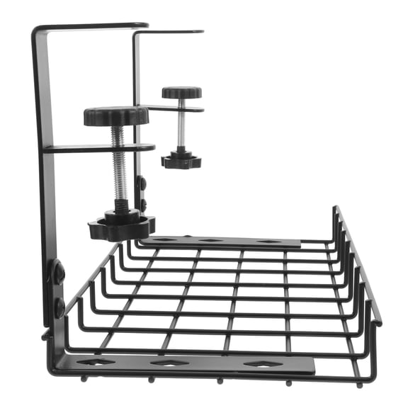 Raindrops Desk Cable Tray Under Desk Wire Management Cord Storage Basket Under Desk Organizer No Drill Cable Organizer for Office and Gaming Setup
