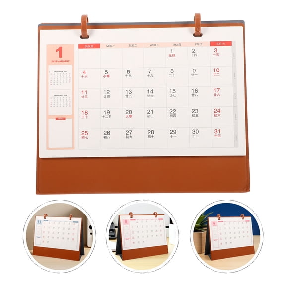 Raindrops Monthly Desk Calendar 2026 Horse Theme Orange for Office and Home Use