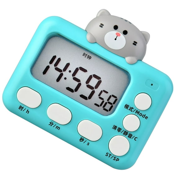 Raindrops Desk Timer Kitchen Digital Cartoon Kitten Electronic Student