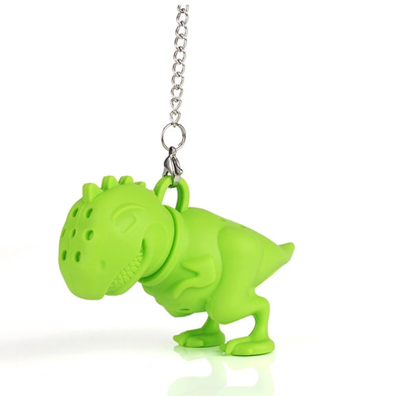 Raindrops Green Silicone Dinosaur Tea Infuser with Fine Slots, Easy to Clean and Tea Strainer