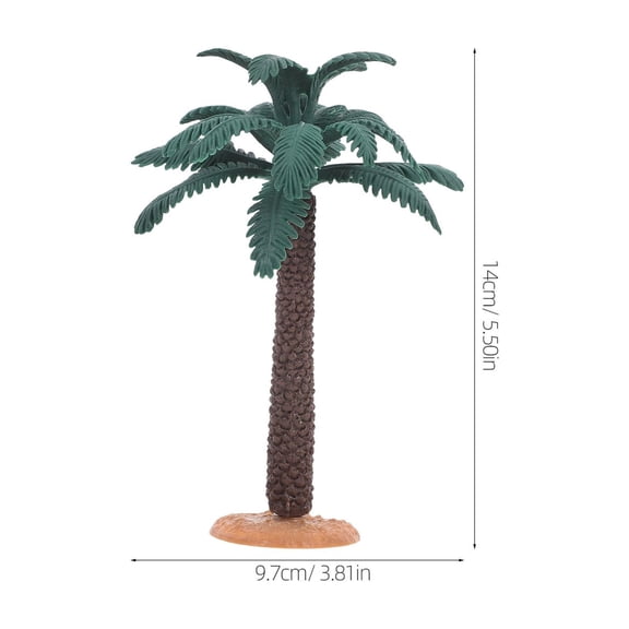 Raindrops Small Palm Tree PVC Figurine for Home and Office Desk Decoration, Craft Tabletop Ornament, Indoor Decorative Model