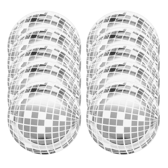 Raindrops Disco Theme Party Plates for Home Use Paper Material Multi Color 70s Retro Design 25pcs