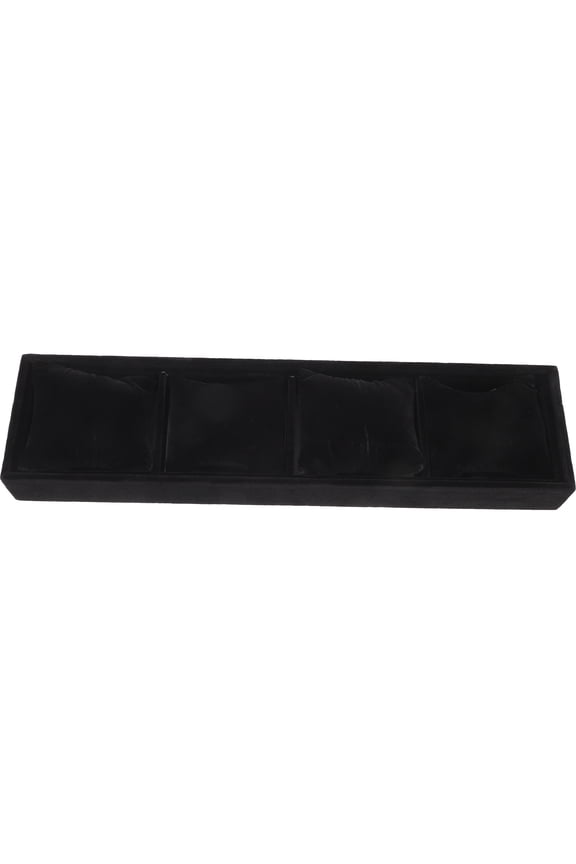Decorative Black Watch Holder Tray with Soft Pillows for Secure Storage and Display