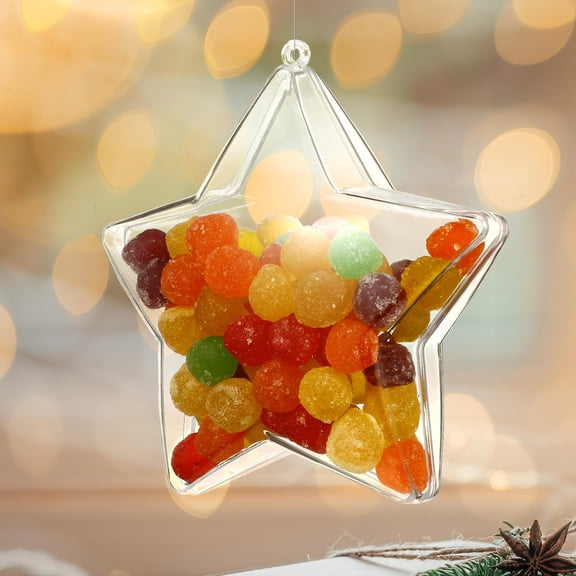 Raindrops Diy Fillable Stars Transparent Plastic Star Shaped Fillable Design For Christmas Tree 20Pcs