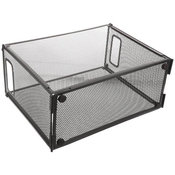 USHOBE Mesh File Holder for Desk Metal Organizer with Foldable Design and Multiple Storage Layers