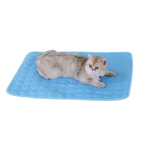 Raindrops Summer Cooling Beds Cooling Mat Dog Blue Mesh Fabric 1Pack for Cats