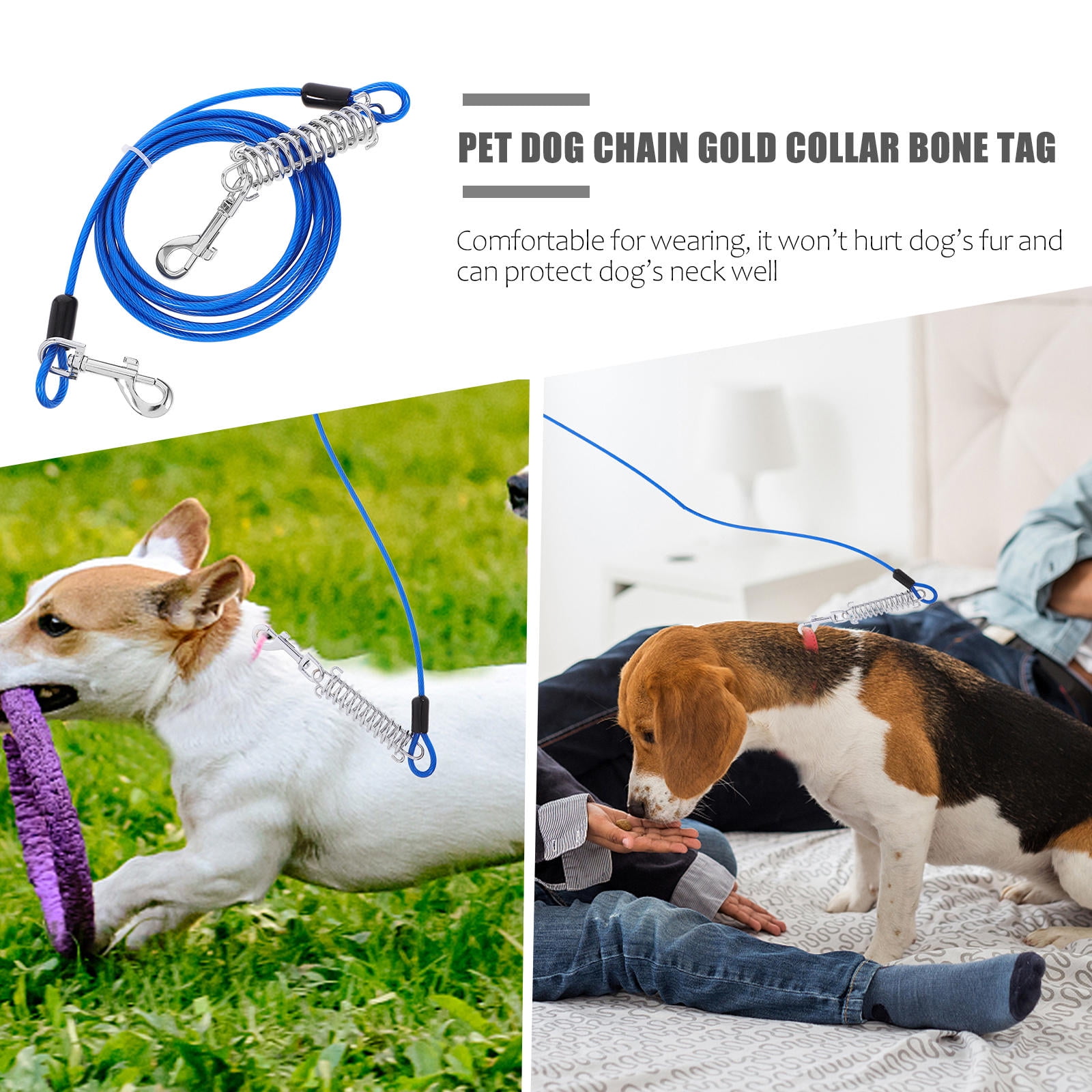 Raindrops Dog Tie Out Cable Dog Runner Cable With Swivel Hook And Shock  Absorbing Spring Dog Leash Run Tether Leash For Small To Medium Pets -  Walmart.com