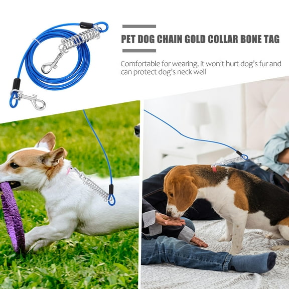Raindrops Dog Tie Out Cable Dog Runner Cable With Swivel Hook And Shock Absorbing Spring Dog Leash Run Tether Leash For Small To Medium Pets