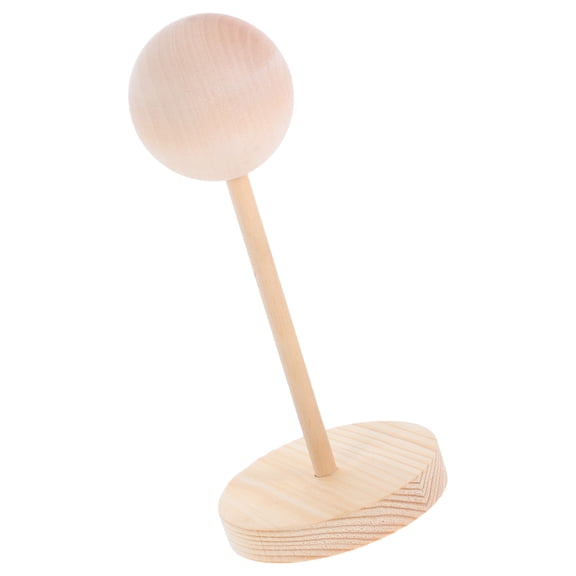 Raindrops Doll Wig Organizer Wooden Khaki 1Pack for Space-saving Storage and Display At Home