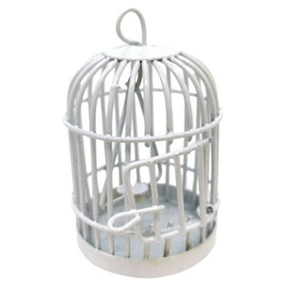 Raindrops Decorative Birdcage Simulated Mini Furniture White Hanging 1Set for Photography Props