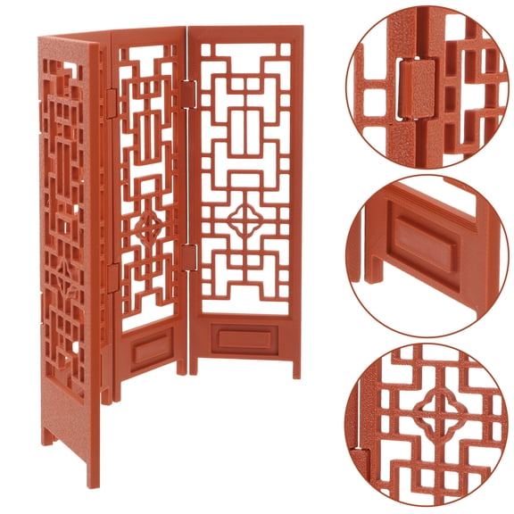 Raindrops Dollhouse Furniture Mini Folding Screen Dollhouse Accessories Decorative Screen Model for Room Decor Chinese Style Miniature Screen Divider