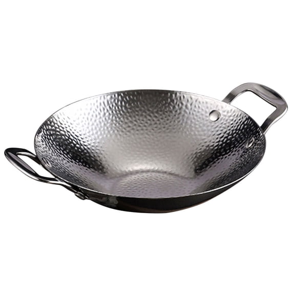 FOMIYES Stainless Steel Hammered Dry Pot for Outdoor Cooking - Non-Stick , and Easy to Clean
