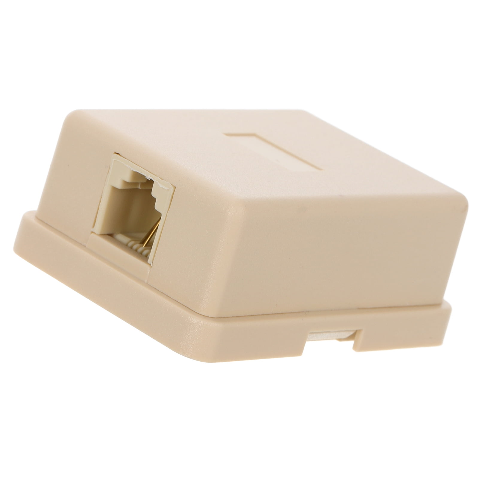 Beige Phone Jack Cover with 4-way Telephone Splitter for Home Use Made of 6P4C Landline Splitter