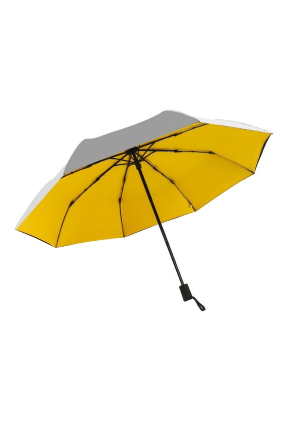 Double-layer Titanium Silver Sunshade Super Ultraviolet-proof Cooling Umbrella (Double-Layer Glue, Yellow)