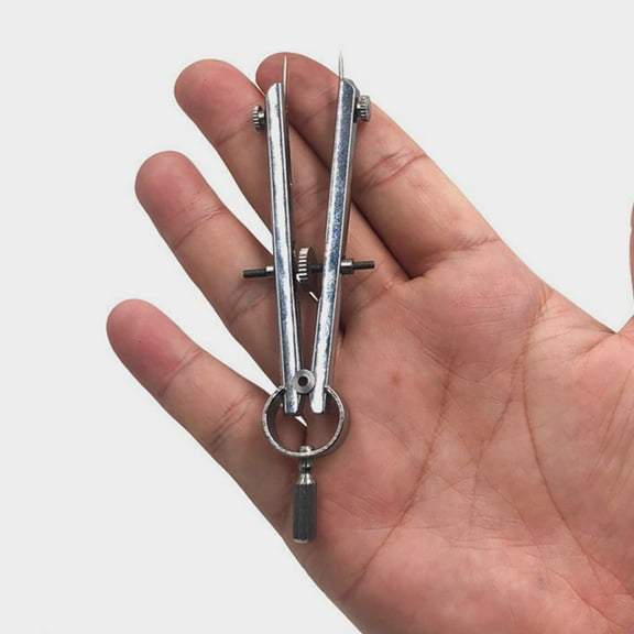 Raindrops Draft Circular Drawing Proofing Compass Student 12.5x4.5cm Silver