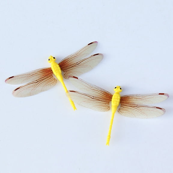 Raindrops Dragonfly Figurines 20Pcs Assorted Color Realistic Design For Flower Pot Decoration