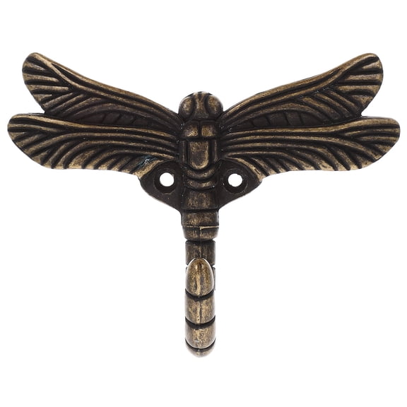 Raindrops Dragonfly Hook for Home Use Decorative Wall Hooks in Dark Brown Zinc Alloy Great for Bathrooms Kitchens 4.5 Inches