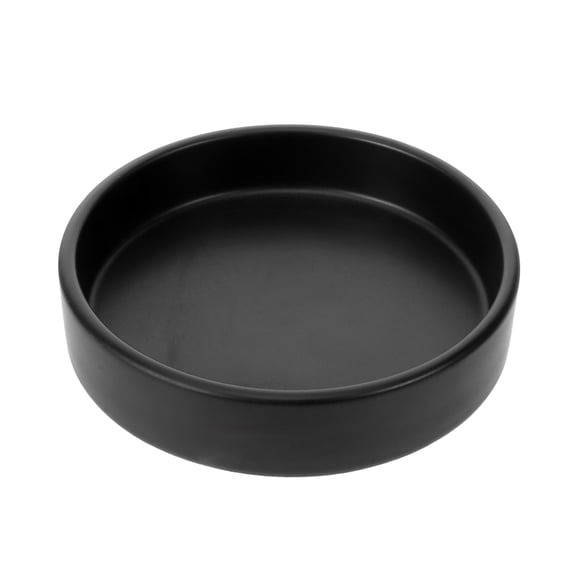 FOMIYES Flowerpot Tray Round Ceramic Flower Pot Drip Tray Black 1Set