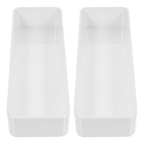 Raindrops White Plastic Drawer Organizer Tray, Multi-Purpose Cutlery and Utensil Storage Box for Kitchen and Home