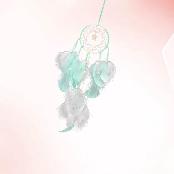 Raindrops Dream Catcher with Light Green Pendant for Home Decoration and Bedroom Hanging Ornament 1PC