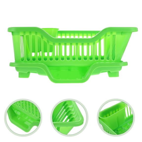 Houderco Dish Plate Basket Dish Draining Rack Green Abs 1 Set 17.5X9.4X7.1In