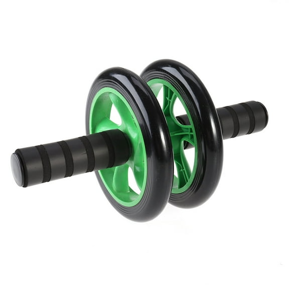 Raindrops Dual Wheel Mute Ab Roller Abdominal Roller Trainer with Knee Pad for the Perfect Core Workout (Green)