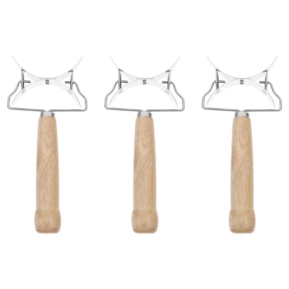 Raindrops 3-Piece Dumpling Wrapper Cutter Set with Stainless Steel Blades and Wooden Handles for Homemade & Restaurant Use