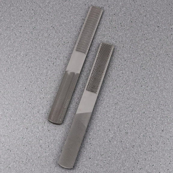 Raindrops Durable 2pcs 4 in 1 Carbon Steel Rasp File 8 Inch for Woodworking Carpenter Tool Set Silver