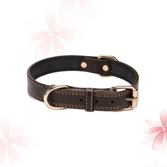 Raindrops Durable Microfiber Dog Collar Coffee Color Adjustable for Pets