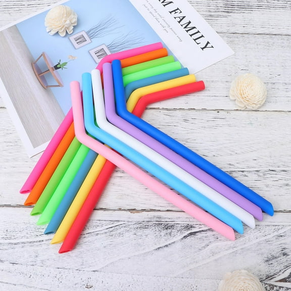 Raindrops Durable Silicone Straws for Drinking Use Assorted Color 18 Pieces Set Eco Friendly and Practical