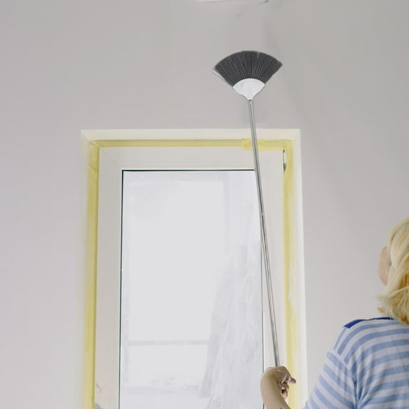 Raindrops Extendable Duster with Dark Grey Plastic Handle for High Ceilings and Hard-to-Reach Corners Cleaning