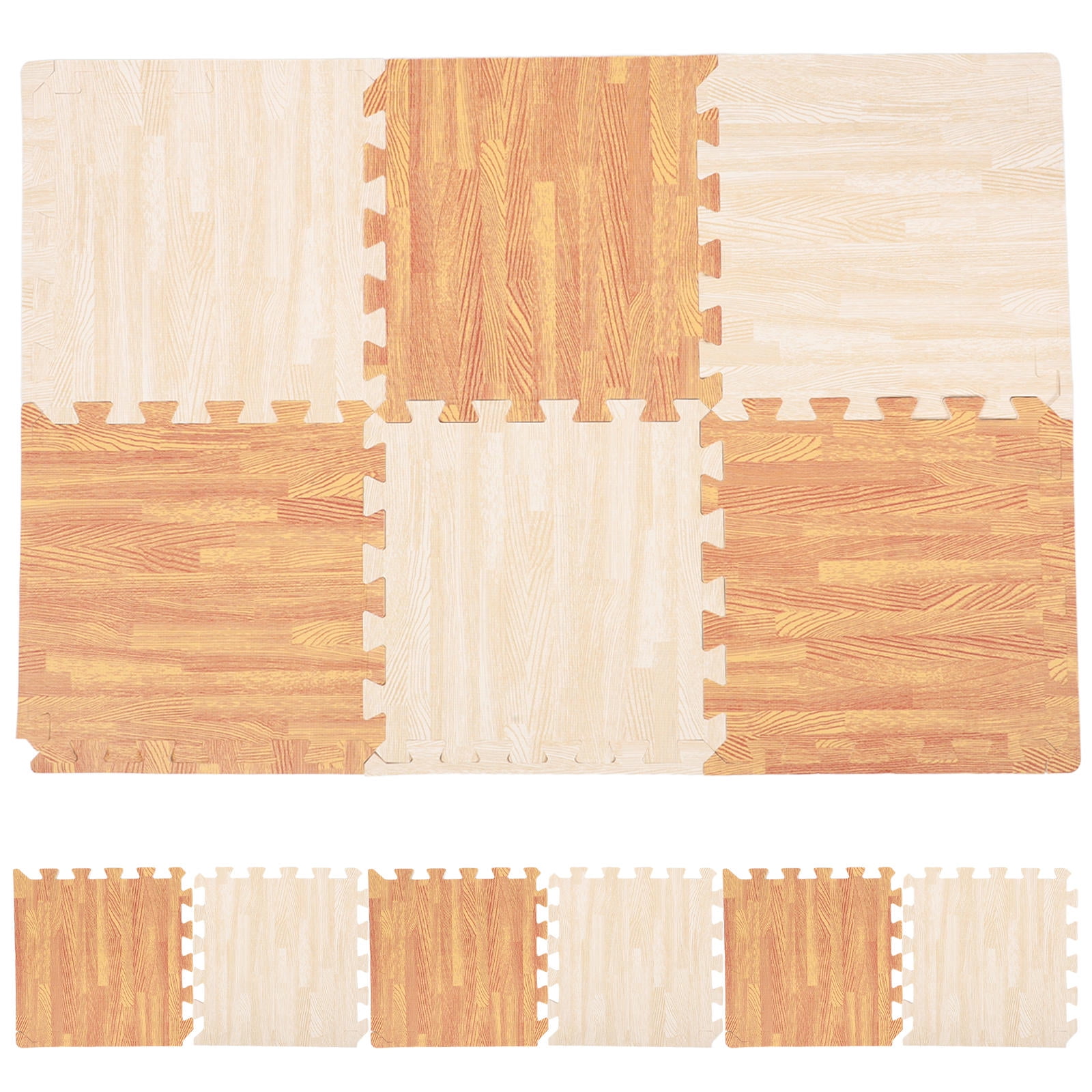 FOMIYES 12-Piece Soft Puzzle Floor Mats, Interlocking Multi- for Kids Playroom and Home