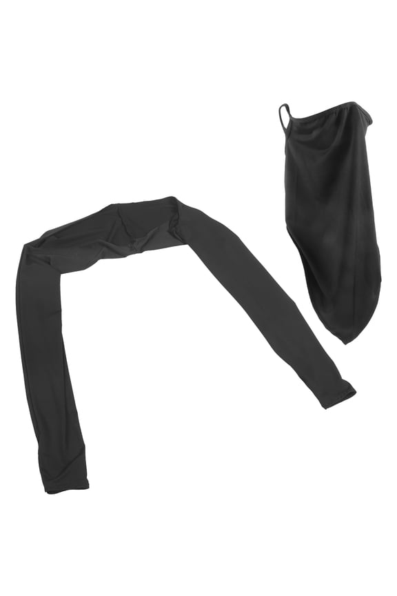 Womens Cooling Arm Sleeves Shawl, Lightweight Polyester UV Sleeve Cover, 1 Set Black