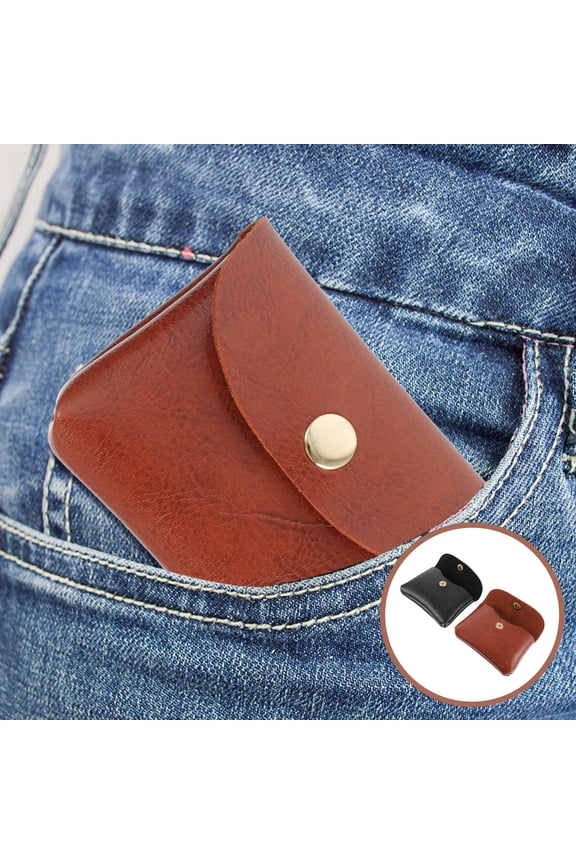 Earphone Bag Multipurpose Storage Brown Data Cable Bags for Outdoor Activities 2 Pcs 3.93x2.75x0.79inch