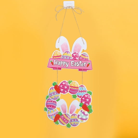 Raindrops Door Decor Hanging Sign Easter Style Pink Paper 1Set for Indoor Decoration