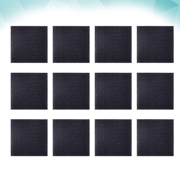 Raindrops EcoFriendly Black Carpet AntiSlip Patch for Hard Floors Living Room Bedroom 12 Set