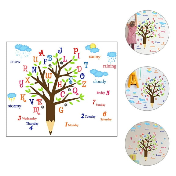 Raindrops Educational Decals Cartoon Letter Sticker Decoration Letters