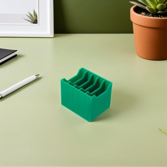 Raindrops Green Desktop Phone Organizer Stand for Secure Storage and Efficient Sorting of Devices, Accessories, and Office Essentials