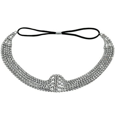 Raindrops Elastic Rhinestone Chain for Women (Silver)