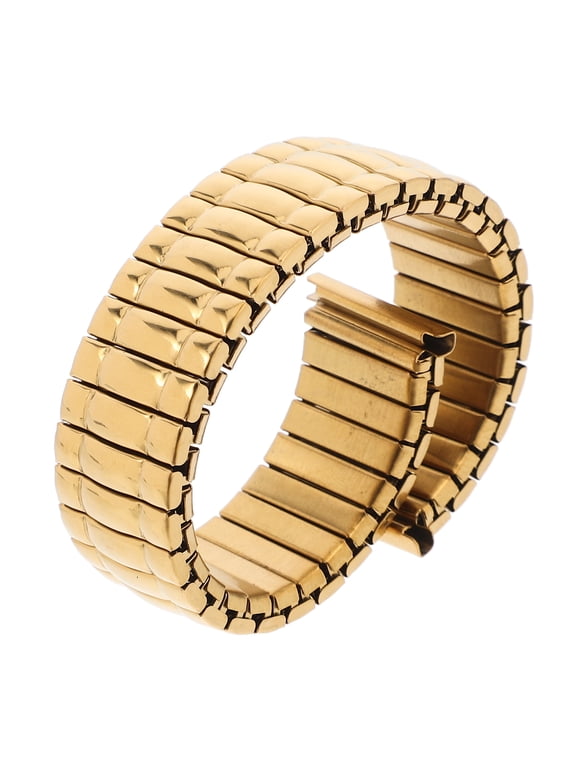 Stainless Steel Replacement Watch Bands for Men with Elastic Strap, Golden Color, Comfortable Fit