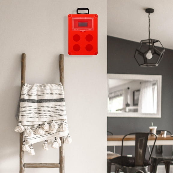 Raindrops Weatherproof Distribution Box Plastic Red Electrical Protection Indoor Use 1Pcs