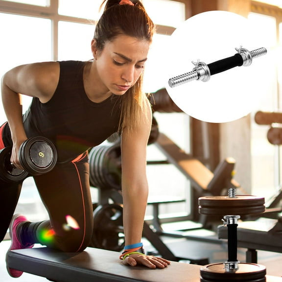 SHINYPASING Dumbbell Grip Dumbbell Bar Steel Black 1Pack