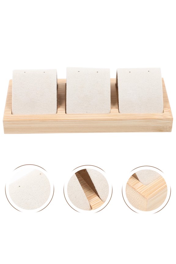 Beige Earring Holder Organizer Stand with Stable Desktop Design for Stylish Storage