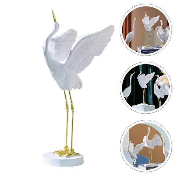 Raindrops Elegant Crane Statue 1PC Modern Light for Study Room Decor