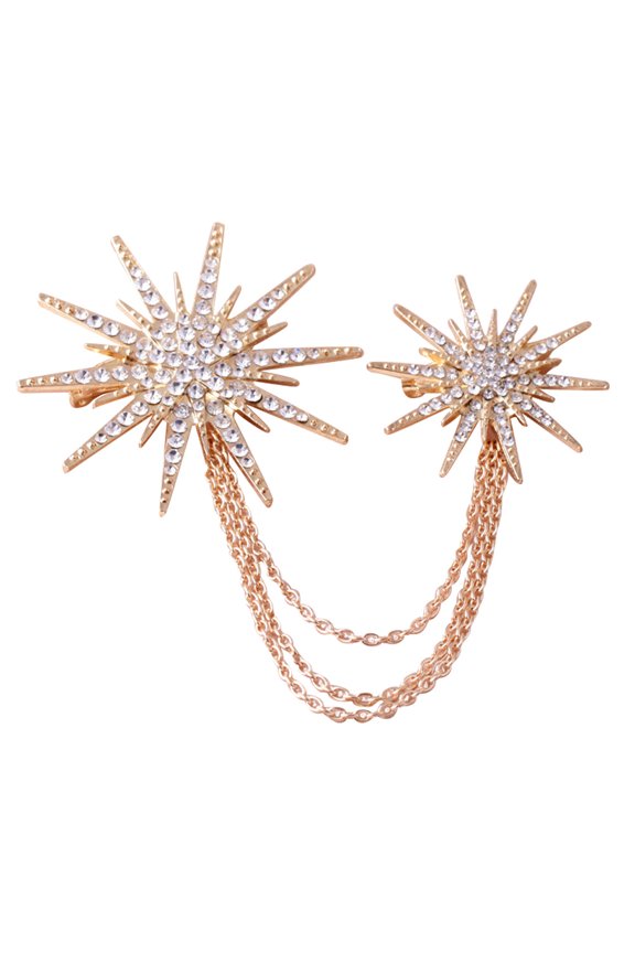 Star Brooches with Chic Golden Design, Stylish Accessory, 1 Pack