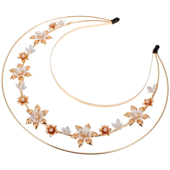 Raindrops Crown Headpiece Goddess Crown Headband Golden 1Pack Hair Accessory for Women Party