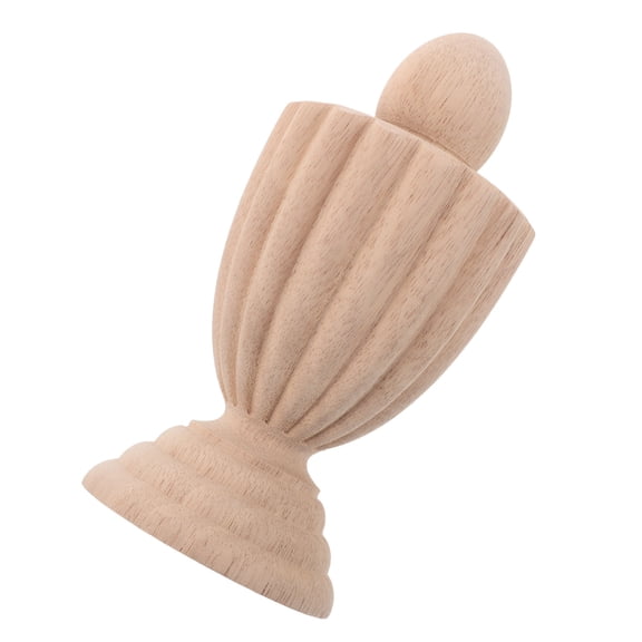 Raindrops Beige Unfinished Wood Post Finial Topper for Stairs, Decorative with Easy Installation